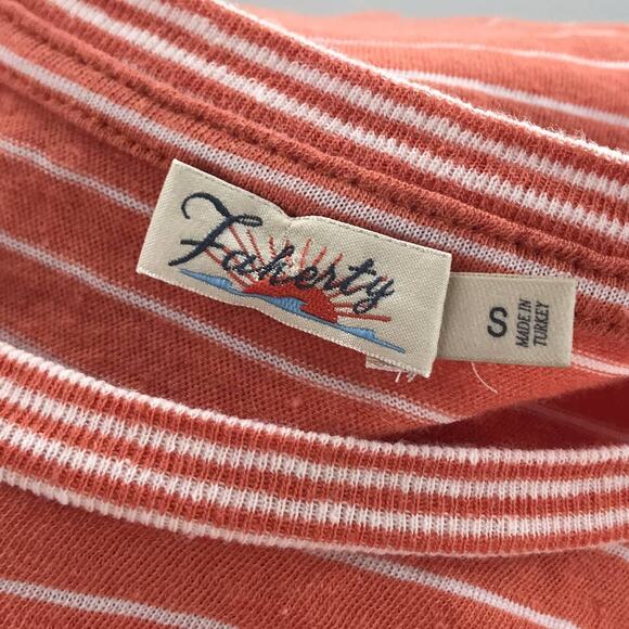 Faherty Didion Coral Stripe T-Shirt - Picture 10 of 11